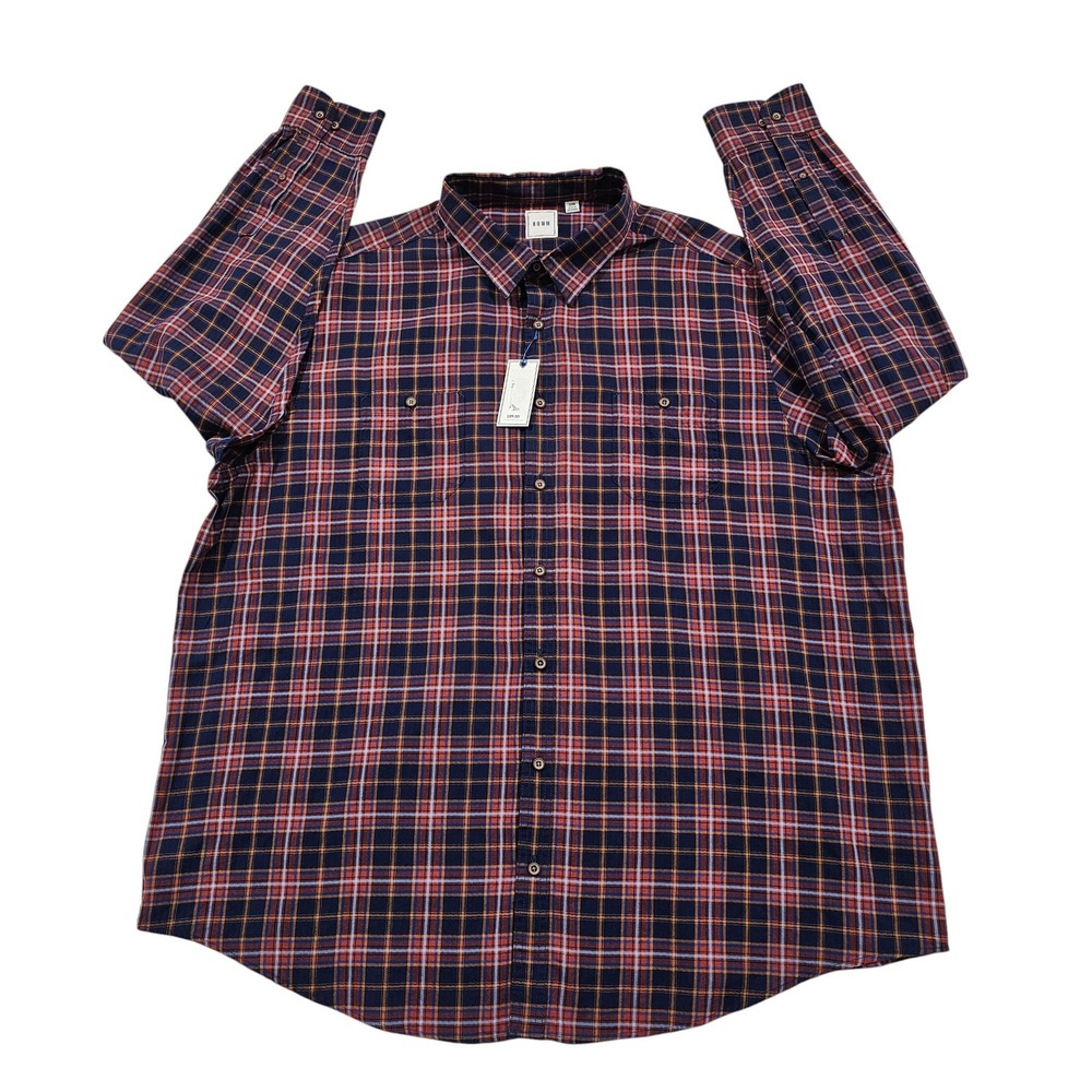 ROWM‎ Flannel Shirt Plaid Button Up Long Sleeve Casual 3XB